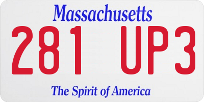 MA license plate 281UP3