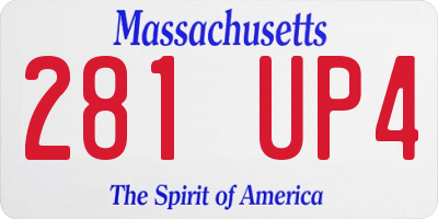 MA license plate 281UP4