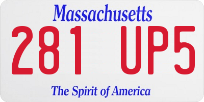 MA license plate 281UP5