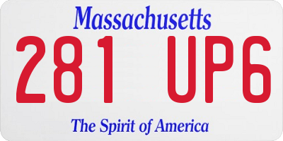 MA license plate 281UP6