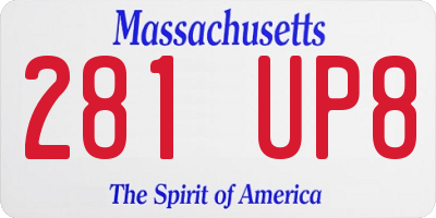 MA license plate 281UP8