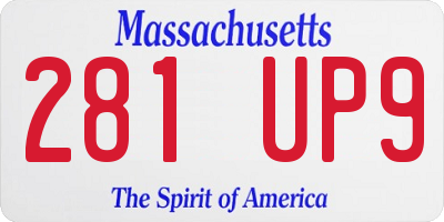 MA license plate 281UP9
