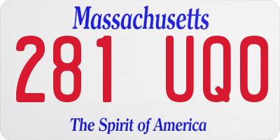 MA license plate 281UQ0