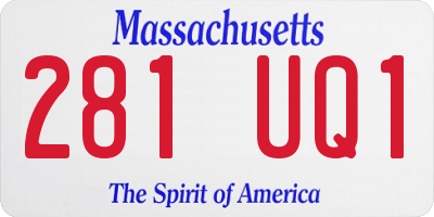 MA license plate 281UQ1