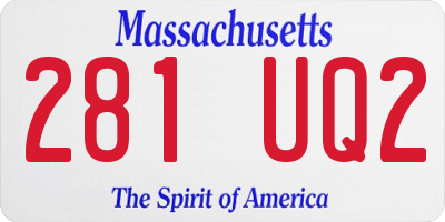 MA license plate 281UQ2