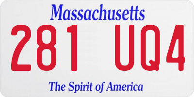 MA license plate 281UQ4