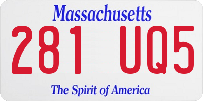 MA license plate 281UQ5
