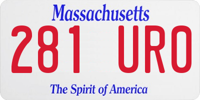 MA license plate 281UR0