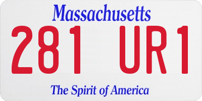 MA license plate 281UR1