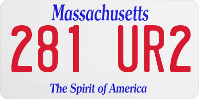 MA license plate 281UR2