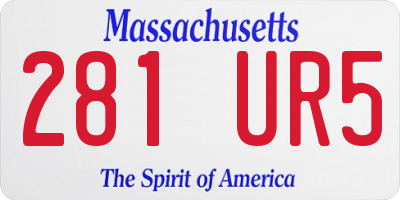 MA license plate 281UR5