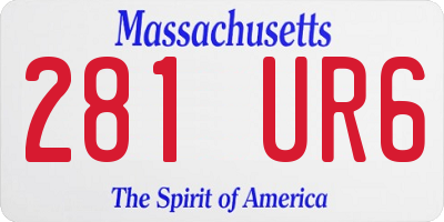MA license plate 281UR6