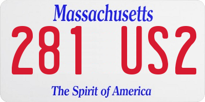 MA license plate 281US2