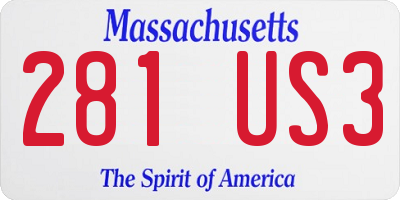 MA license plate 281US3