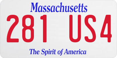 MA license plate 281US4