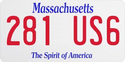 MA license plate 281US6