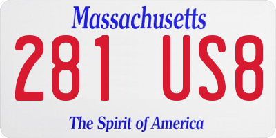 MA license plate 281US8