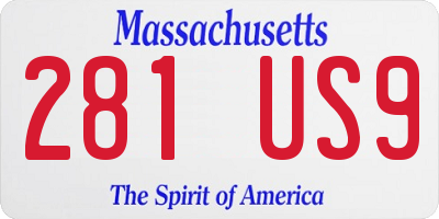 MA license plate 281US9