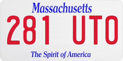 MA license plate 281UT0