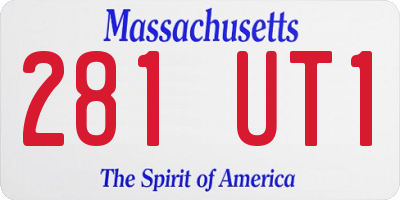 MA license plate 281UT1