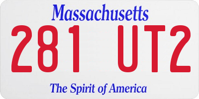 MA license plate 281UT2