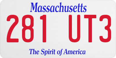 MA license plate 281UT3
