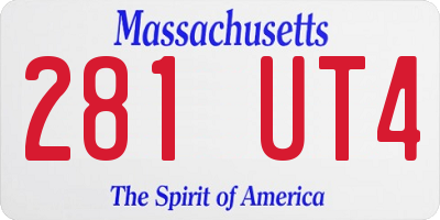 MA license plate 281UT4