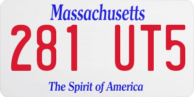 MA license plate 281UT5