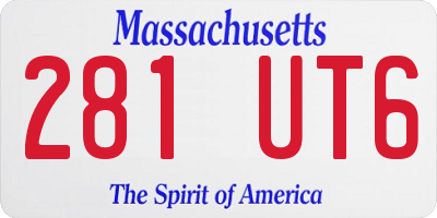 MA license plate 281UT6