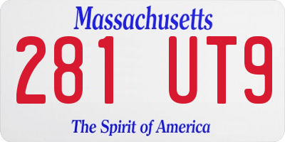 MA license plate 281UT9