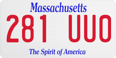 MA license plate 281UU0