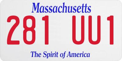 MA license plate 281UU1