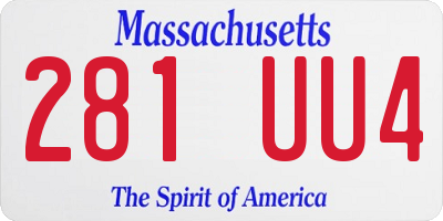 MA license plate 281UU4