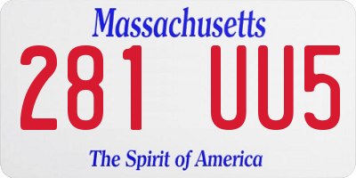 MA license plate 281UU5