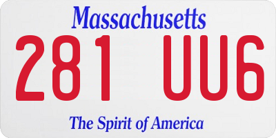 MA license plate 281UU6
