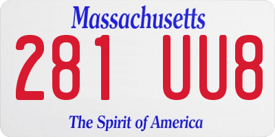 MA license plate 281UU8