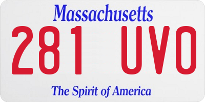 MA license plate 281UV0