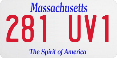 MA license plate 281UV1