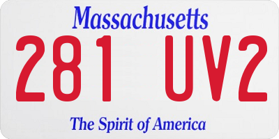 MA license plate 281UV2