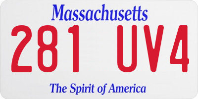 MA license plate 281UV4