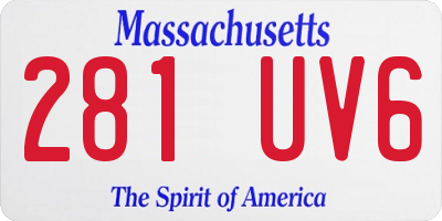 MA license plate 281UV6