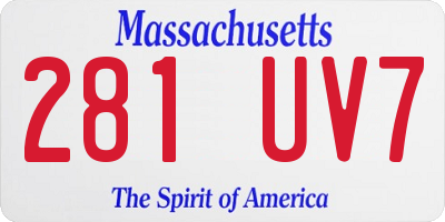 MA license plate 281UV7