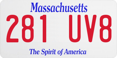 MA license plate 281UV8