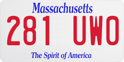 MA license plate 281UW0