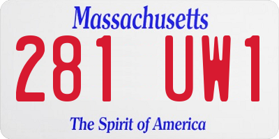 MA license plate 281UW1