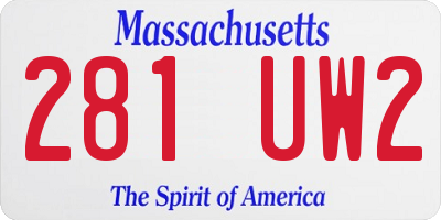 MA license plate 281UW2