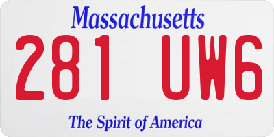 MA license plate 281UW6