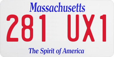 MA license plate 281UX1
