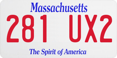MA license plate 281UX2