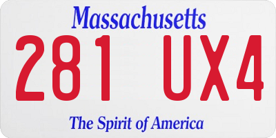 MA license plate 281UX4